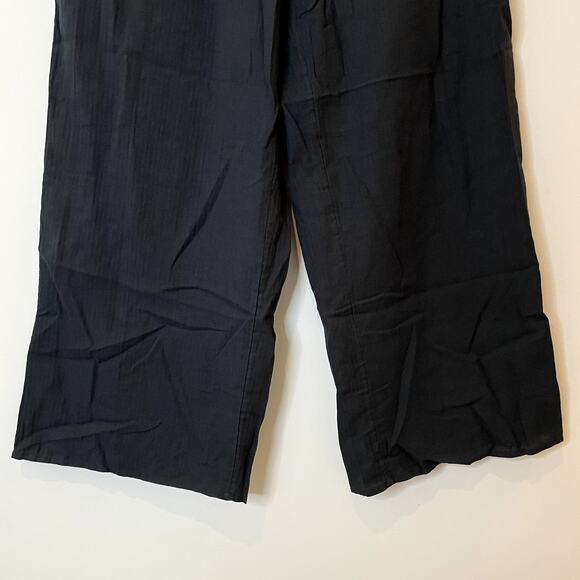 J.Crew Airy Gauze Beach Pant Elastic Waist Vacation Holiday Trip CI258 Black Med - Picture 5 of 13